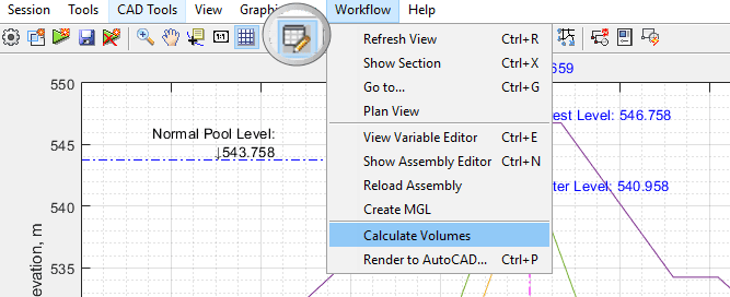 Volume Calculation Menu
