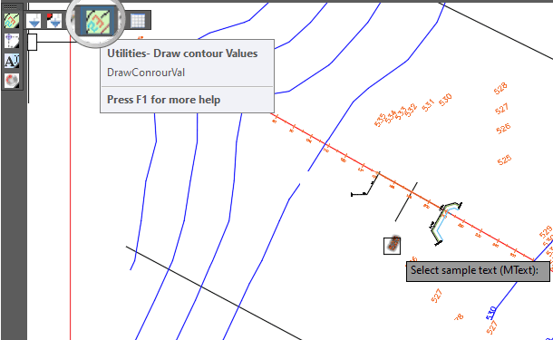 Select sample text in AutoCAD