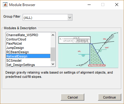 Module Browser dialog